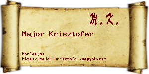 Major Krisztofer névjegykártya